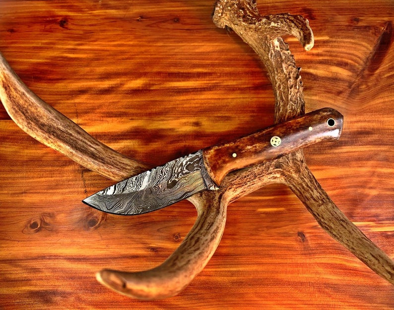 Custom Made Hand Forged Damascus Hunting knife Handle Material