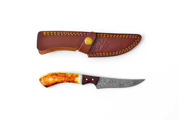 Damascus Compact Fillet Knife  TK-204