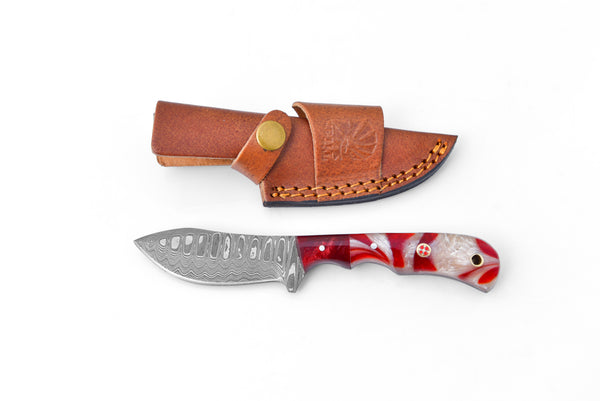 The Rose Fusion Damascus Steel Utility Knife TK-096 (1)