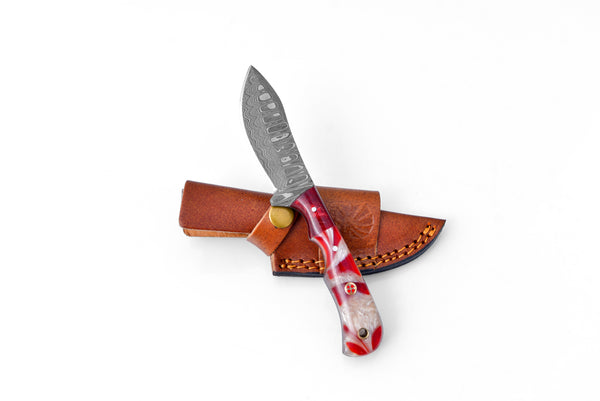 The Rose Fusion Damascus Steel Utility Knife TK-096 (1)