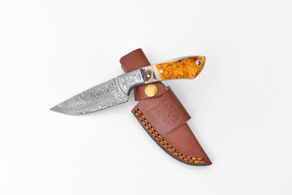 Titan Scorched Timber Damascus EDC Knife by Titan TK-120