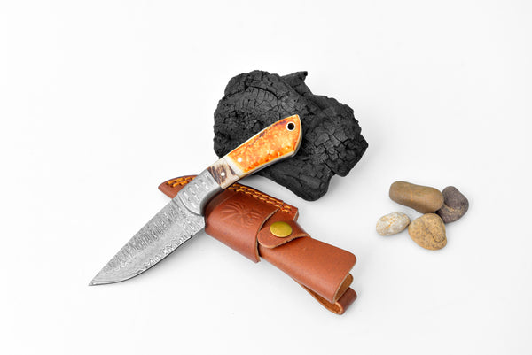 Titan Scorched Timber Damascus EDC Knife by Titan TK-120