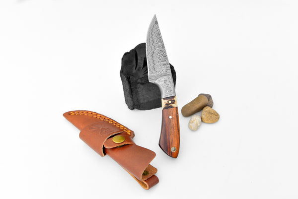 Damascus Steel Timberline Stag Horn EDC by Titan TK-119