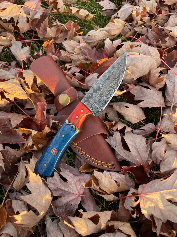 Aurora Blade TK-212 Damascus steel hunting knife by Titan International Knives