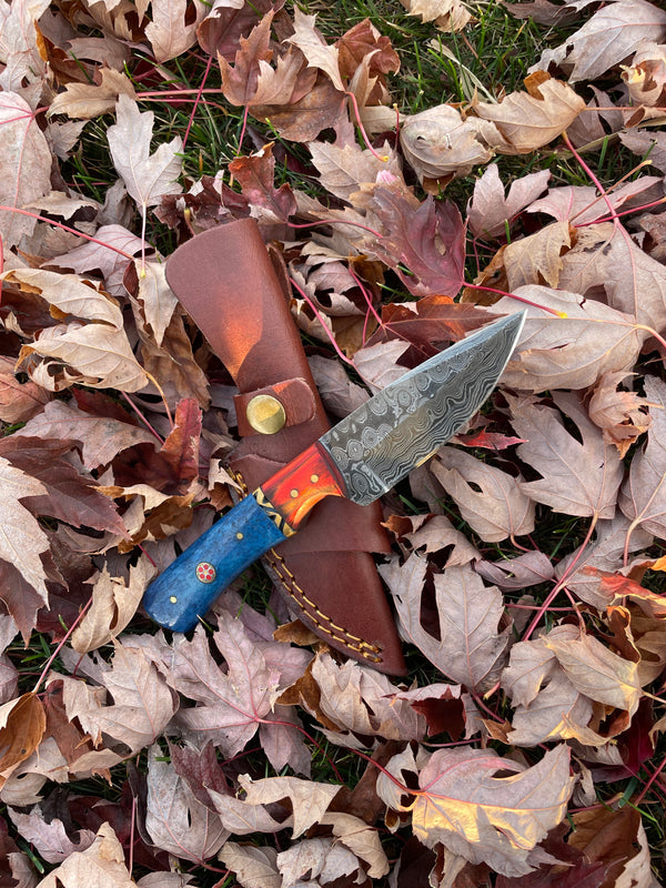 Aurora Blade TK-212 Damascus steel hunting knife by Titan International Knives