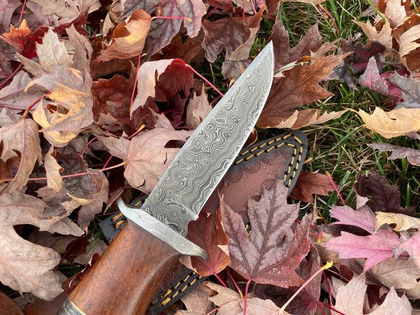 Ironwood Stalker TK-214 Damascus steel hunting knife by Titan International Knives