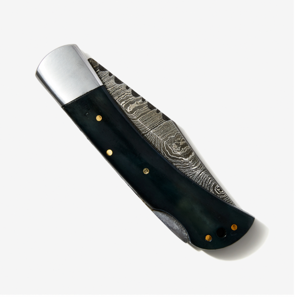 Exclusive Camel Bone & Damascus Pocket Knife TF-029