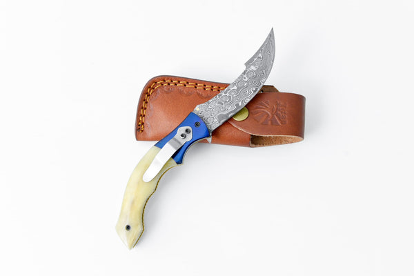 AzureGlide Clip Point Series Damascus Steel  TF-048