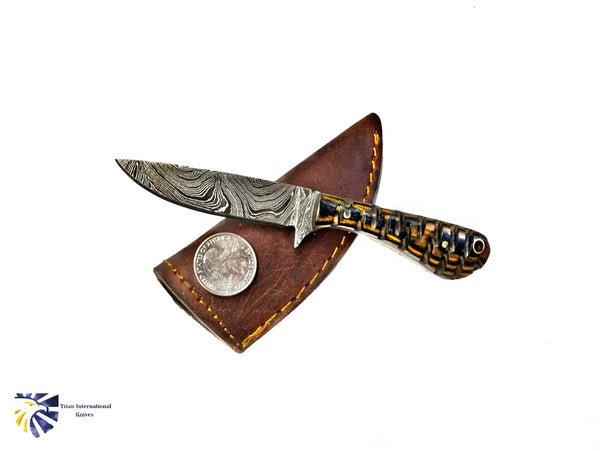 Neck style Damascus knife by Titan TD-208