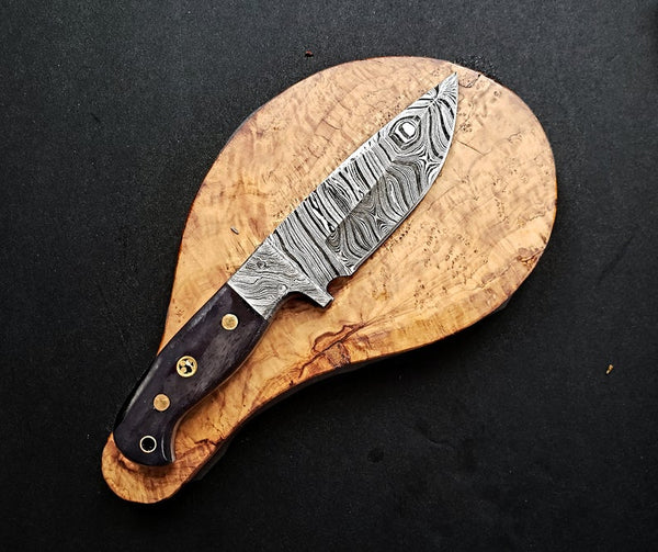 Damascus Knife Titan Gris - Custom Handmade Damascus Steel Fixed